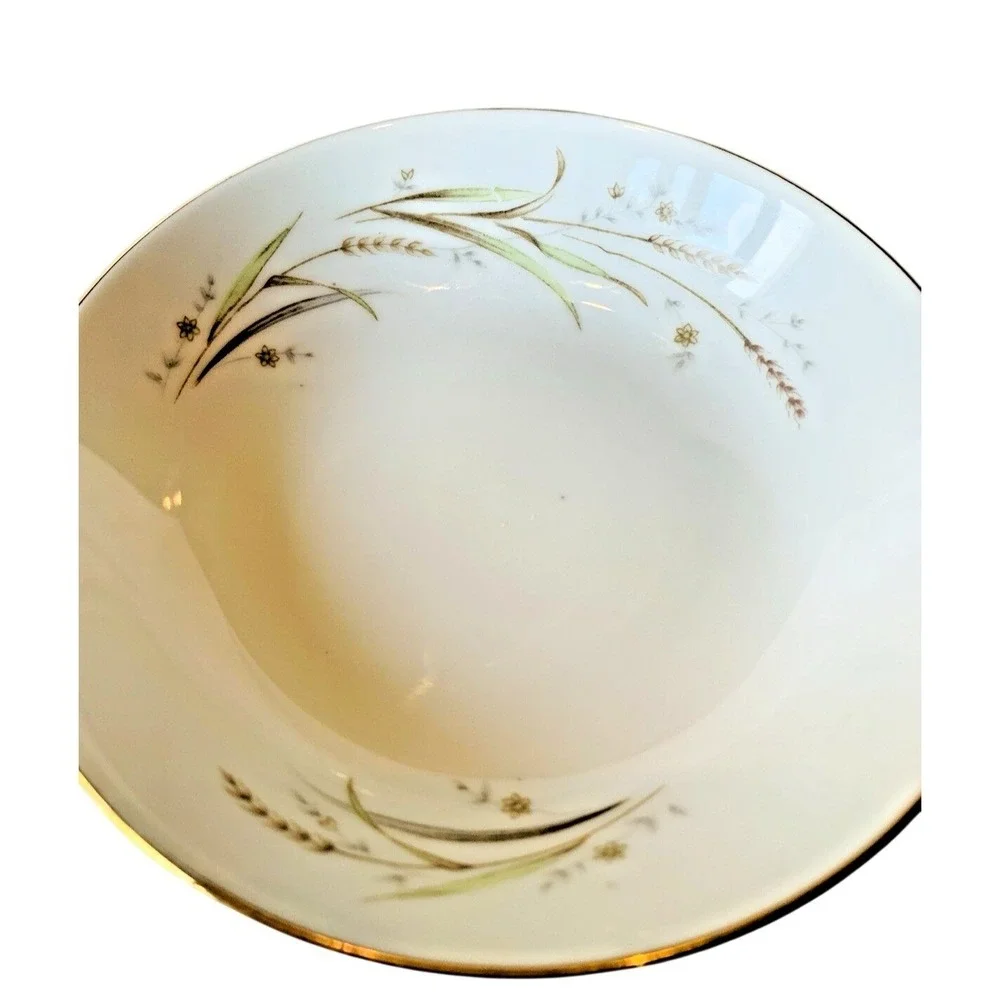 Golden Harvest Fine China Fruit Bowl‎ Japan Wheat Floral Gold Rim 5.5 Inch